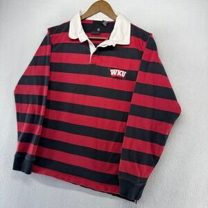 Vintage Western Kentucky Rugby Shirt Men's Small Black Red Embroidered Logo 90s